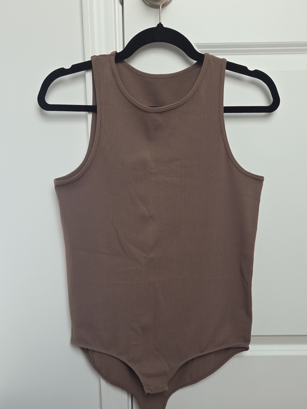 H&M Ribbed Tank Bodysuit - Taupe Brown